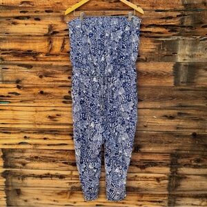 LILLY PULITZER | Blue and White Patterned Jumpsuit XL